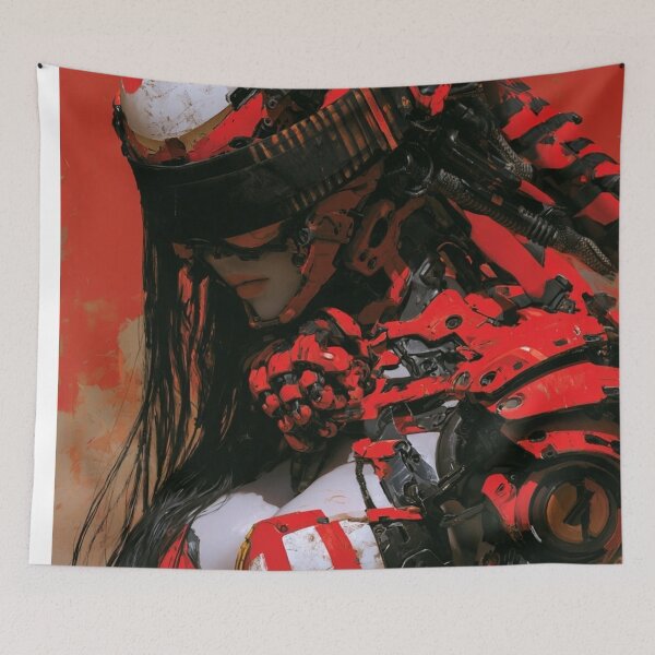 Item preview, Red Hunter - Cyberpunk Sci Fi Anime art designed and sold by Delerat7.