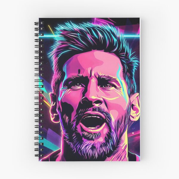 Item preview, Neon Messi Portrait – Vibrant Cyberpunk Soccer Legend Art designed and sold by ExploreAura Studio.