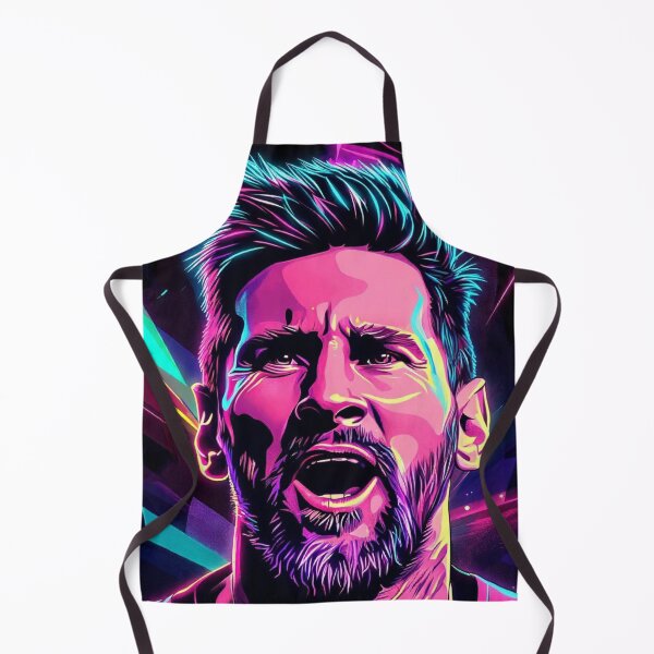 Item preview, Neon Messi Portrait – Vibrant Cyberpunk Soccer Legend Art designed and sold by ExploreAura Studio.