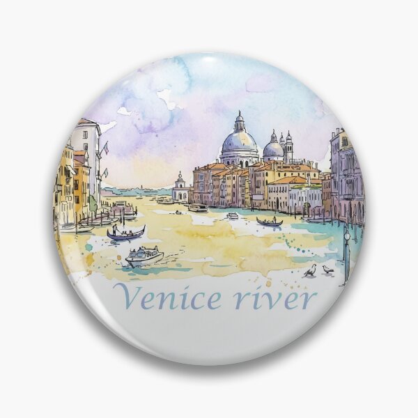 Item preview, Venice Italy Grand Canal Santa Maria della Salute Watercolor Art designed and sold by NareArt.