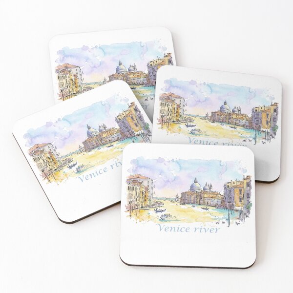 Item preview, Venice Italy Grand Canal Santa Maria della Salute Watercolor Art designed and sold by NareArt.