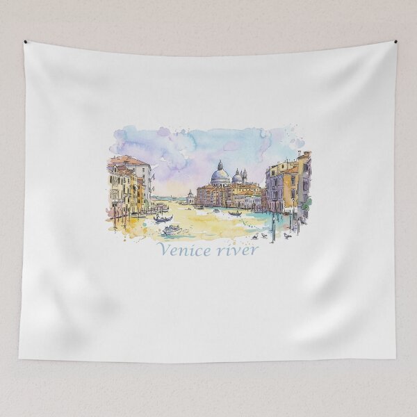 Item preview, Venice Italy Grand Canal Santa Maria della Salute Watercolor Art designed and sold by NareArt.