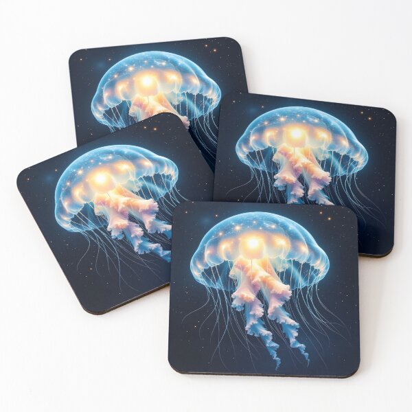 Item preview, Cosmic Surreal Jellyfish Glowing in Deep Space designed and sold by yosmosverse .