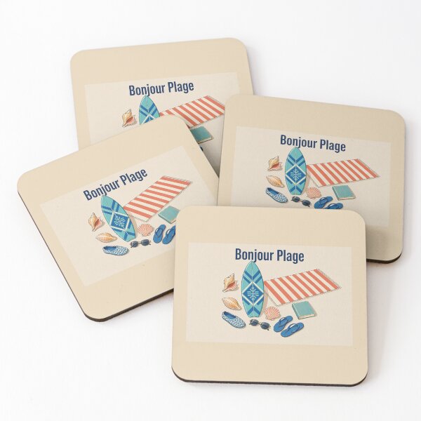 Item preview, Bonjour Plage designed and sold by SaltySurfgirl.