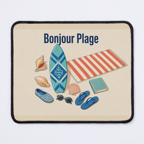 Item preview, Bonjour Plage designed and sold by SaltySurfgirl.