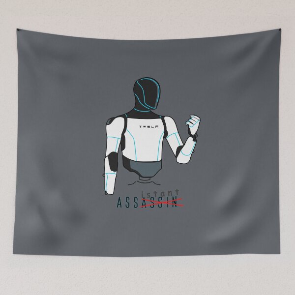 Item preview, "Assassin / Assistant" Funny Robot Joke | Tesla Optimus Parody T-Shirt designed and sold by Fan Art Station .