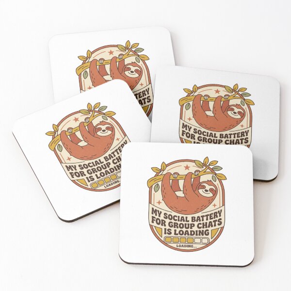 Item preview, Funny Sloth Social Battery For Group Chats Loading Retro Quote designed and sold by raedattia.