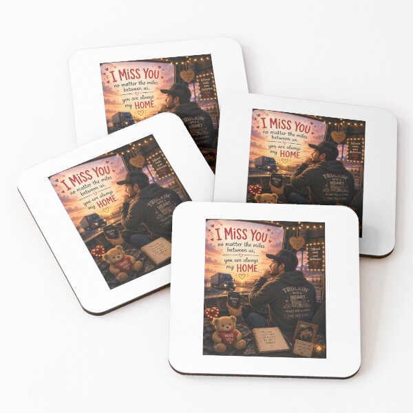 Item preview, Miles Apart Truck Driver Love Quote designed and sold by Twins2Designs.