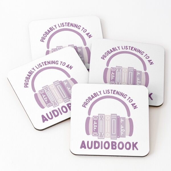 Item preview, Probably Listening to an Audiobook Purple Book Stack with Headphones designed and sold by winterpumpkin.