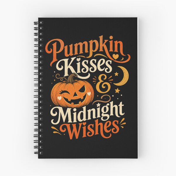 Item preview, Pumpkin Kisses & Midnight Wishes – Cute Halloween Typography Art designed and sold by Stinky Lincy's Apparel Company.