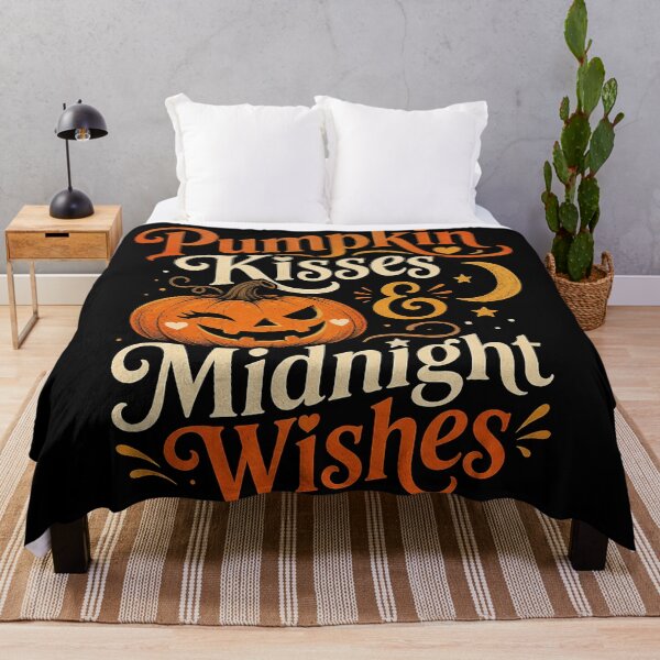Item preview, Pumpkin Kisses & Midnight Wishes – Cute Halloween Typography Art designed and sold by Stinky Lincy's Apparel Company.