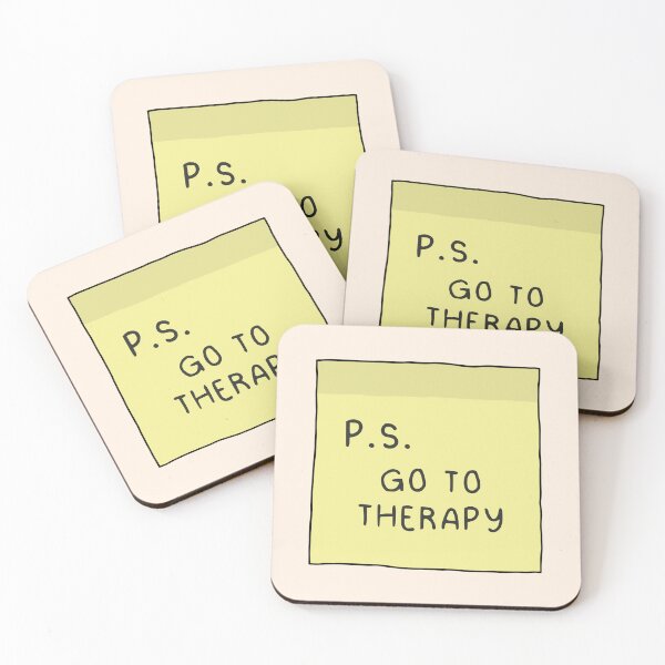 Item preview, P.S. Go to therapy (Post it note) designed and sold by ReadyToHeal.