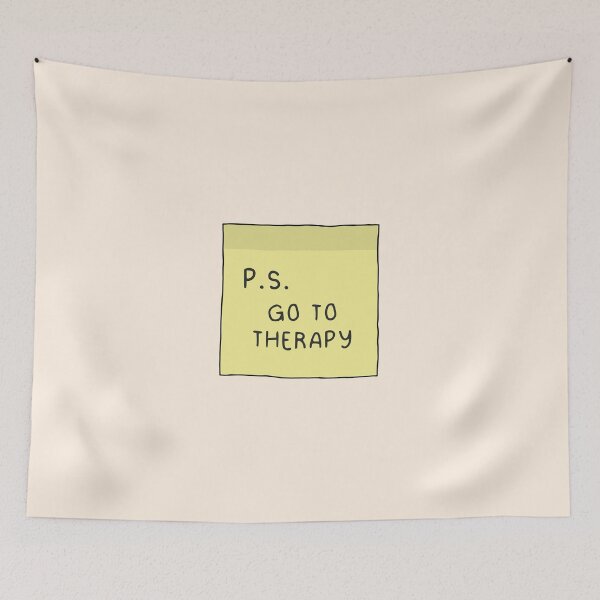 Item preview, P.S. Go to therapy (Post it note) designed and sold by ReadyToHeal.