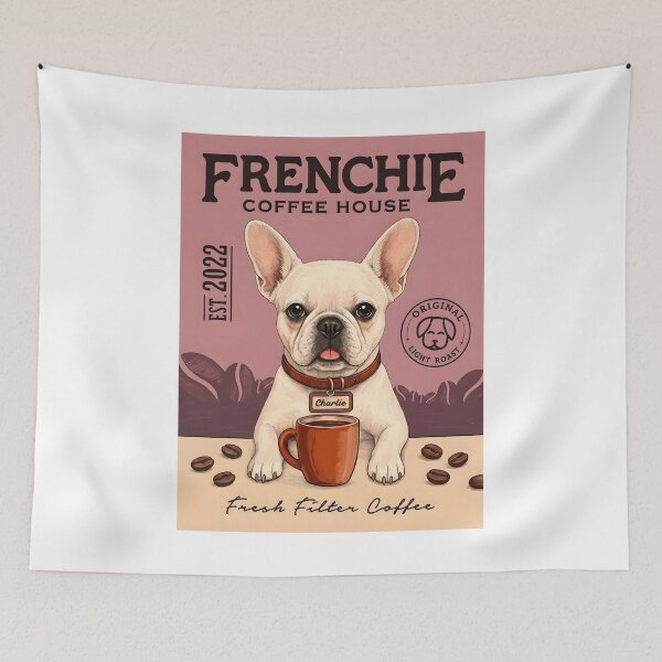 Item preview, Charming Pastel Frenchie Coffee House designed and sold by interdesigner.