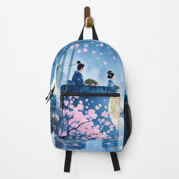 Item preview, Moonlit Japanese Garden with Cherry Blossoms designed and sold by yosmosverse .