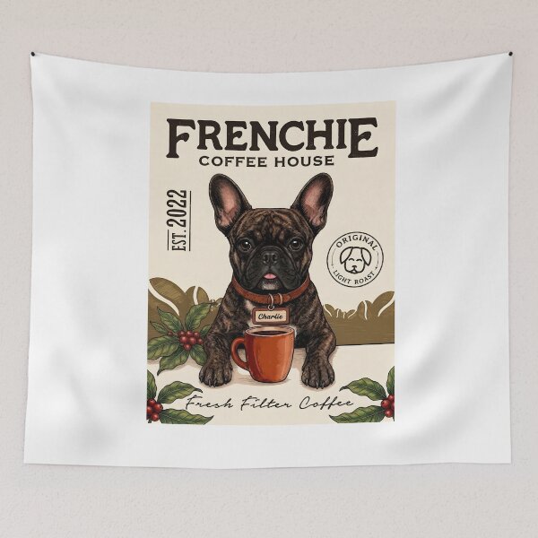 Item preview, Botanical Brindle Frenchie Coffee designed and sold by interdesigner.
