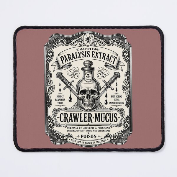 Item preview, Crawler Mucus Paralysis Poison - Vintage Apothecary Label RPG Meme designed and sold by Dice_Goblin_Studio.