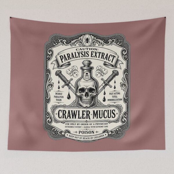 Item preview, Crawler Mucus Paralysis Poison - Vintage Apothecary Label RPG Meme designed and sold by Dice_Goblin_Studio.