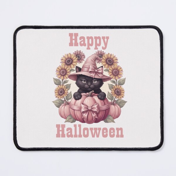 Item preview, Pinkoween Black Cat & Ribbon Pumpkin Happy Halloween designed and sold by MythicCotton.