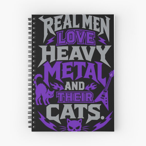 Item preview, Real Men Love Heavy Metal And Their Cats Funny Rock Shirt designed and sold by EpicInks24.