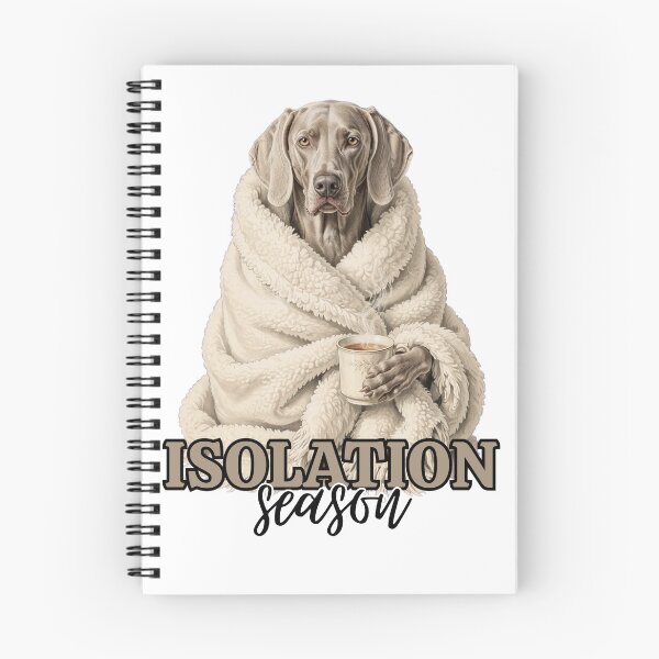 Item preview, Isolation Season - Cozy Weimaraner in Blanket with Coffee designed and sold by Neurospicy Trolls.