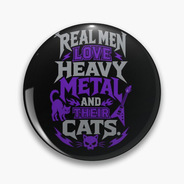 Item preview, Real Men Love Heavy Metal And Their Cats Funny Rock Shirt designed and sold by EpicInks24.