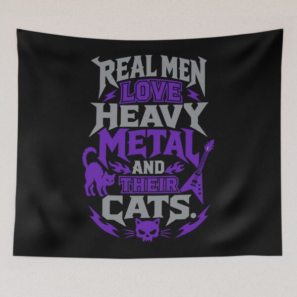 Item preview, Real Men Love Heavy Metal And Their Cats Funny Rock Shirt designed and sold by EpicInks24.