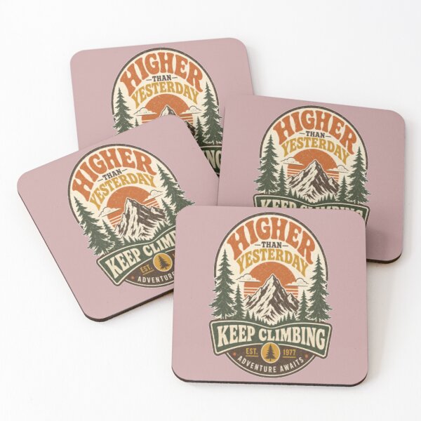 Item preview, Higher Than Yesterday Keep Climbing Mountain Badge designed and sold by NovaPrintLab92.