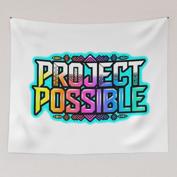 Item preview, Project Possible Neon Rainbow Tribal Typography Design designed and sold by ExploreAura Studio.