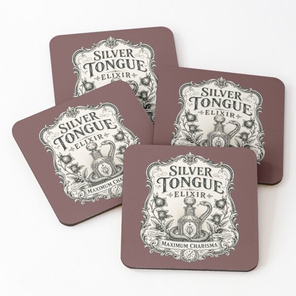 Item preview, Silver Tongue Elixir - Vintage Apothecary Label RPG Meme designed and sold by Dice_Goblin_Studio.