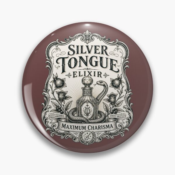 Item preview, Silver Tongue Elixir - Vintage Apothecary Label RPG Meme designed and sold by Dice_Goblin_Studio.