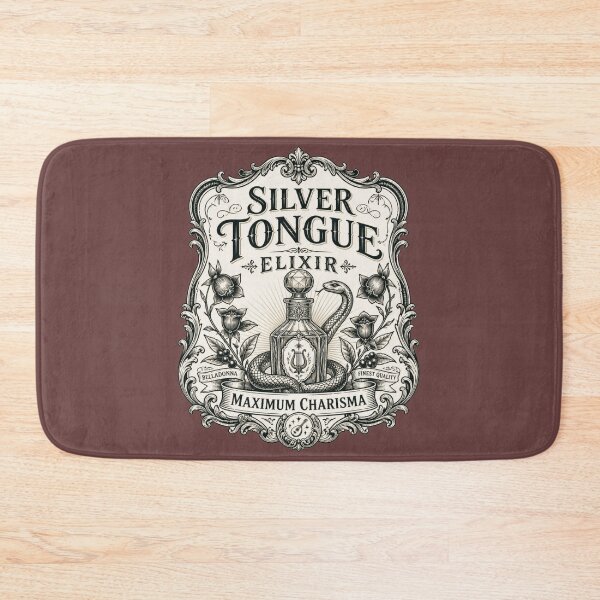Item preview, Silver Tongue Elixir - Vintage Apothecary Label RPG Meme designed and sold by Dice_Goblin_Studio.