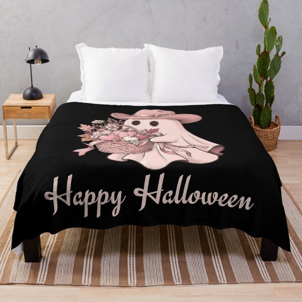 Item preview, Pinkoween Cowgirl Ghost Happy Halloween Harvest Basket designed and sold by MythicCotton.