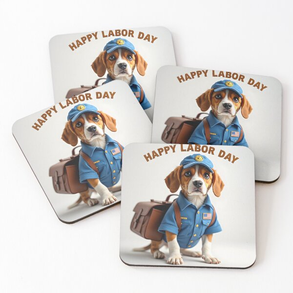 Item preview, HAPPY LABOR DAY BEAGLE MAIL CARRIER POSTMAN USA FLAG designed and sold by PawsStudioAU.