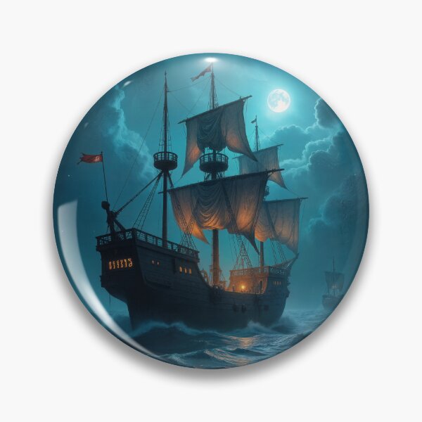 Item preview, Ghost Ship Sailing Under a Full Moon designed and sold by yosmosverse .