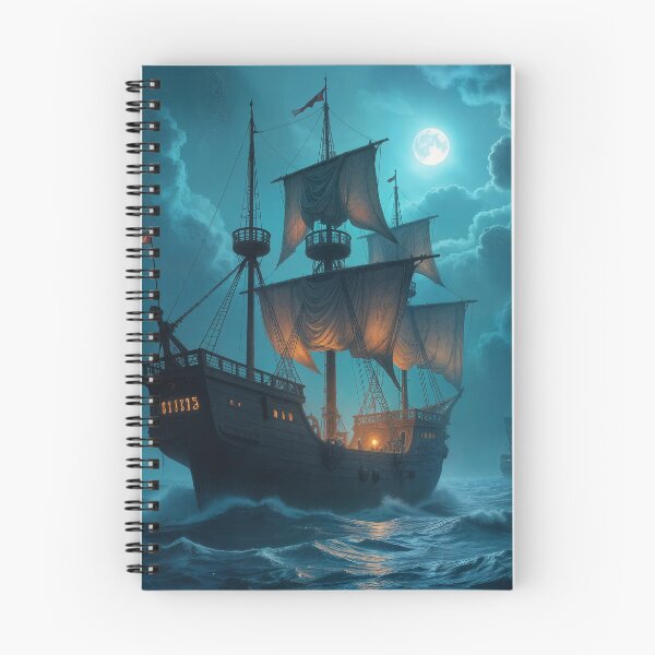 Item preview, Ghost Ship Sailing Under a Full Moon designed and sold by yosmosverse .
