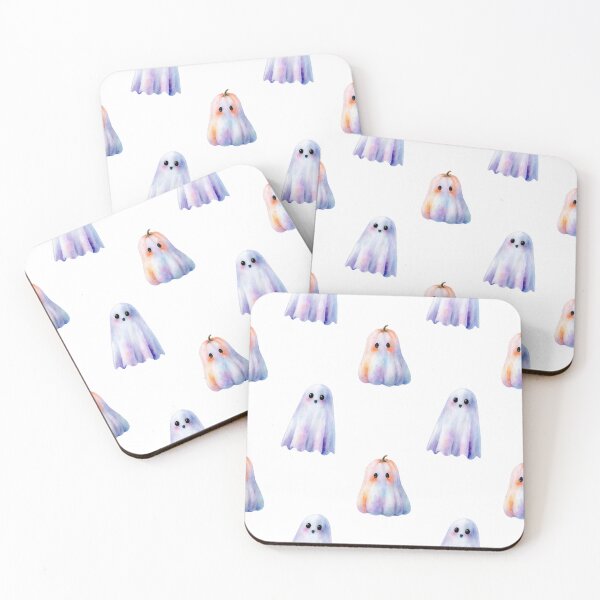 Item preview, Kawaii Ghost Pumpkin Friends Halloween Watercolor Seamless Pattern Happiness designed and sold by EL-Lebedenko.