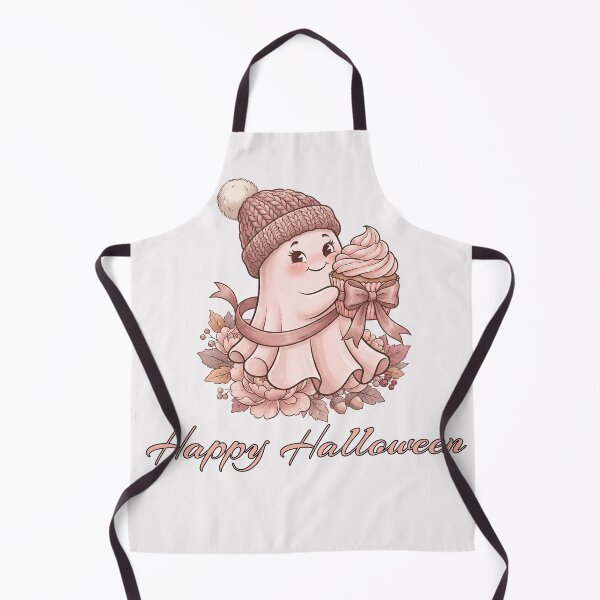 Item preview, Cute Pinkoween Ghost with Cupcake Happy Halloween designed and sold by MythicCotton.