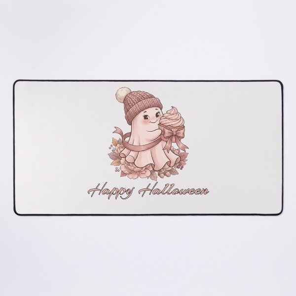 Item preview, Cute Pinkoween Ghost with Cupcake Happy Halloween designed and sold by MythicCotton.