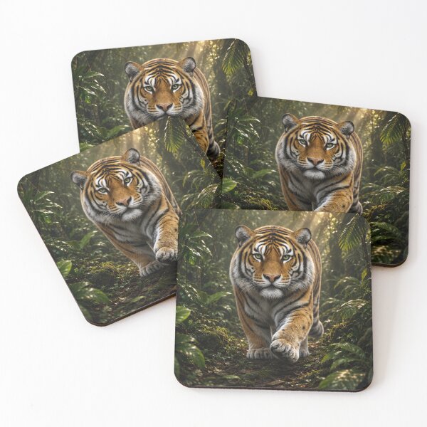 Item preview, Approaching Tiger in the Jungle – Wildlife Portrait designed and sold by BROHLine Studio.