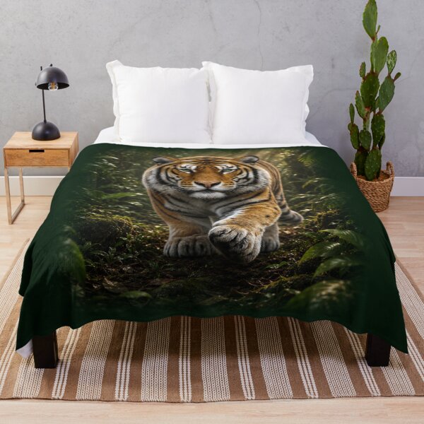 Item preview, Approaching Tiger in the Jungle – Wildlife Portrait designed and sold by BROHLine Studio.