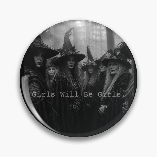 Item preview, Girls Will Be Girls – Witchy Halloween Gothic Humor designed and sold by Kruti Collection.