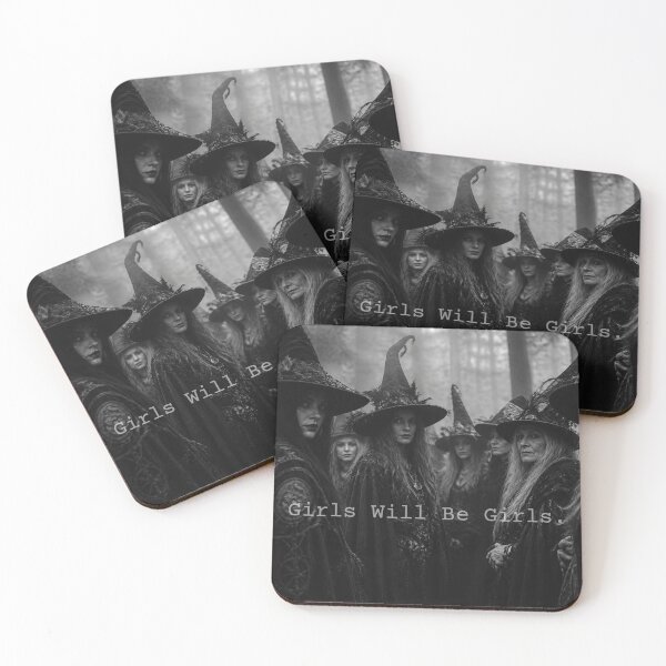 Item preview, Girls Will Be Girls – Witchy Halloween Gothic Humor designed and sold by Kruti Collection.