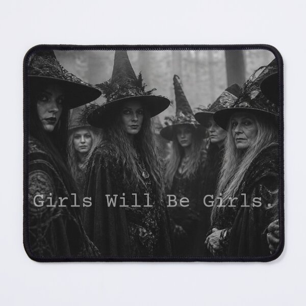 Item preview, Girls Will Be Girls – Witchy Halloween Gothic Humor designed and sold by Kruti Collection.