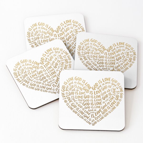 Item preview, Typographic Heart God Is Love Gold Glitter designed and sold by MantoSagrado.