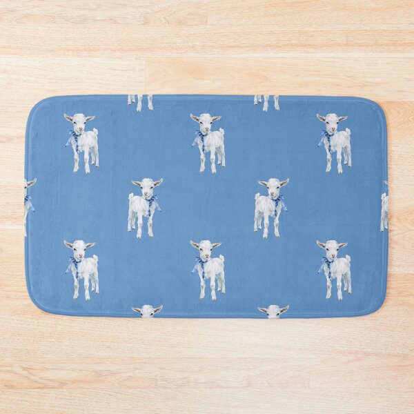 Item preview, Blue Farm Baby Goat Watercolor Seamless Pattern Rustic Sweetness Forever designed and sold by EL-Lebedenko.