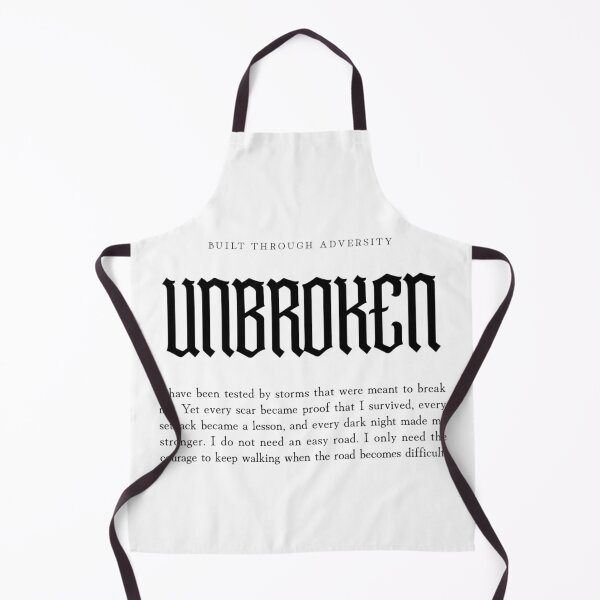 Item preview, Unbroken Through Adversity Motivational Typography designed and sold by Ascendly.
