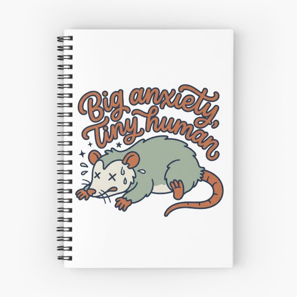 Item preview, Big Anxiety Tiny Human Funny Anxious Opossum Retro Mental Health Quote designed and sold by raedattia.
