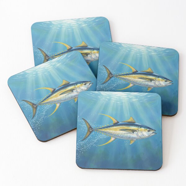 Item preview, Yellowfin Tuna Illustration – Saltwater Legends Fishing Art designed and sold by Northbound Trail.