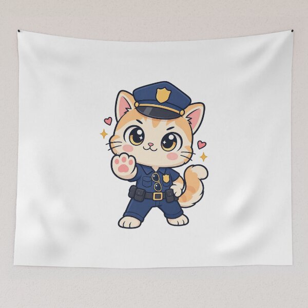 Item preview, Cute Police Cat Patrol Officer designed and sold by HoopeStylee.